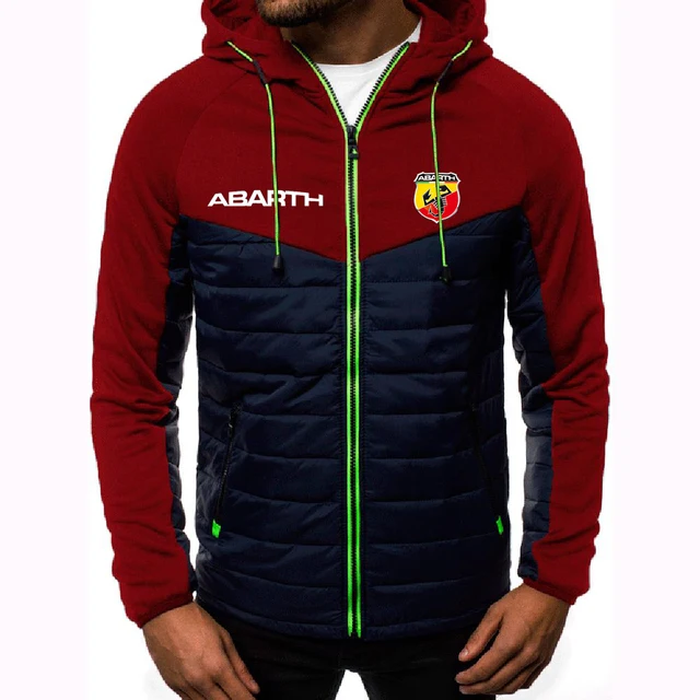 

Spring Autumn Abarth Car Logo Comfortable Men's Hoodies Fashion Print Coat Male Casual 7 Color Padded Jackets Sport Zipper Tops