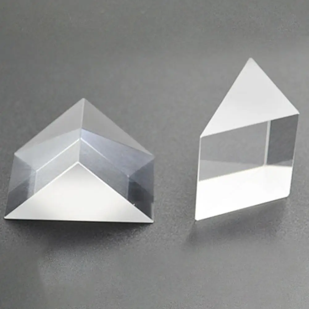 

30x30mm Triangular Prism K9 Optical Prisms Glass Physics Teaching Refracted Light Spectrum Rainbow Experiment Instrument Prism