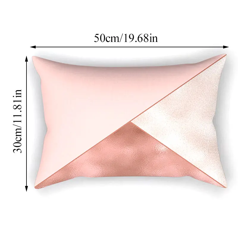 

Rose Gold Pink Cushion Cover Waist Pillow Case 30cm*50cmSofa Pillow Nordic Style Home Decoration Housse De Coussin