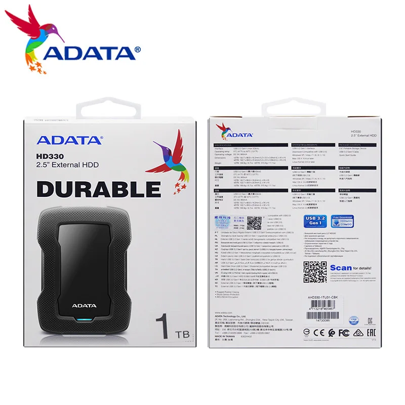 ADATA    USB 3, 2 Gen 1      1  2  HD330