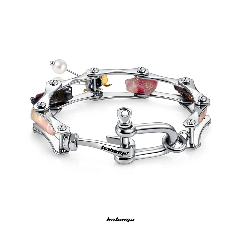 

Babama Beatles hip-hop bracelet creation camp Zeng Hanjiang the same male tide cold wind personality female hand ornaments