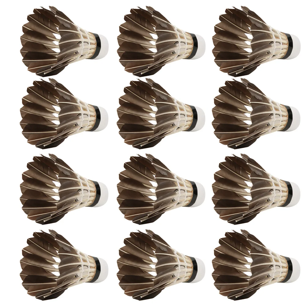 

12 шт. 1003 черные гусиные перья портативный бадминтон воланы Стандартный бадминтон подходит для неформальной практики соревнований