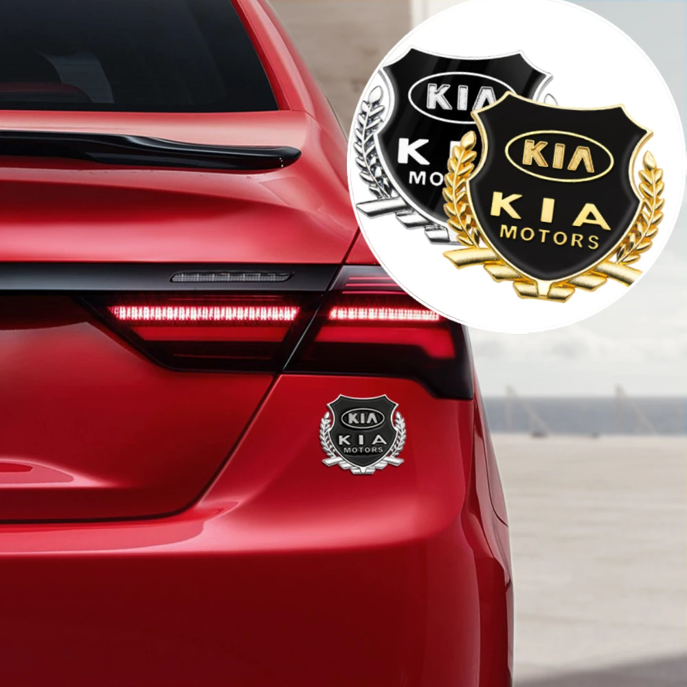 

2Pcs Car Styling Emblem Side Door Decal 3D Metal Wheat Ear Stickers For Kia Rio Ceed Sportage Cerato Sorento K5 Accessories