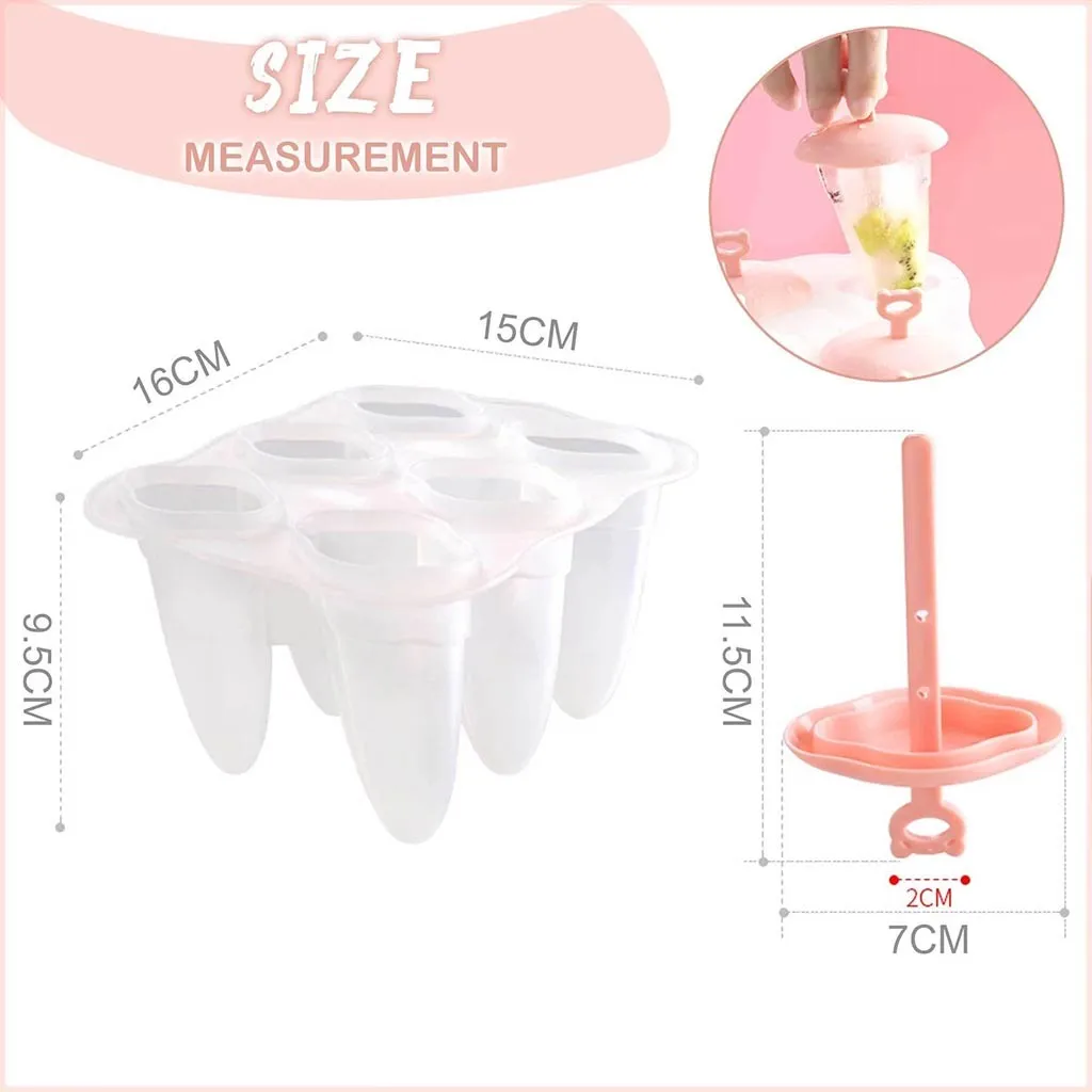 

6-PCS Silicone Popsicle Mould Ice Cream Popsicle Yogurt Mold Maker Mold Ice Cream Moulds Ice Cream Tubs Cooking Tools