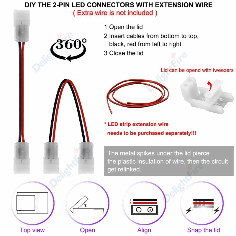 5-100pcs L Shape LED Corner Connectors 2/3/4pin Angle Adjustable Terminal Connector For 8/10mm 3528 5050 SMD RGB Strip Light |