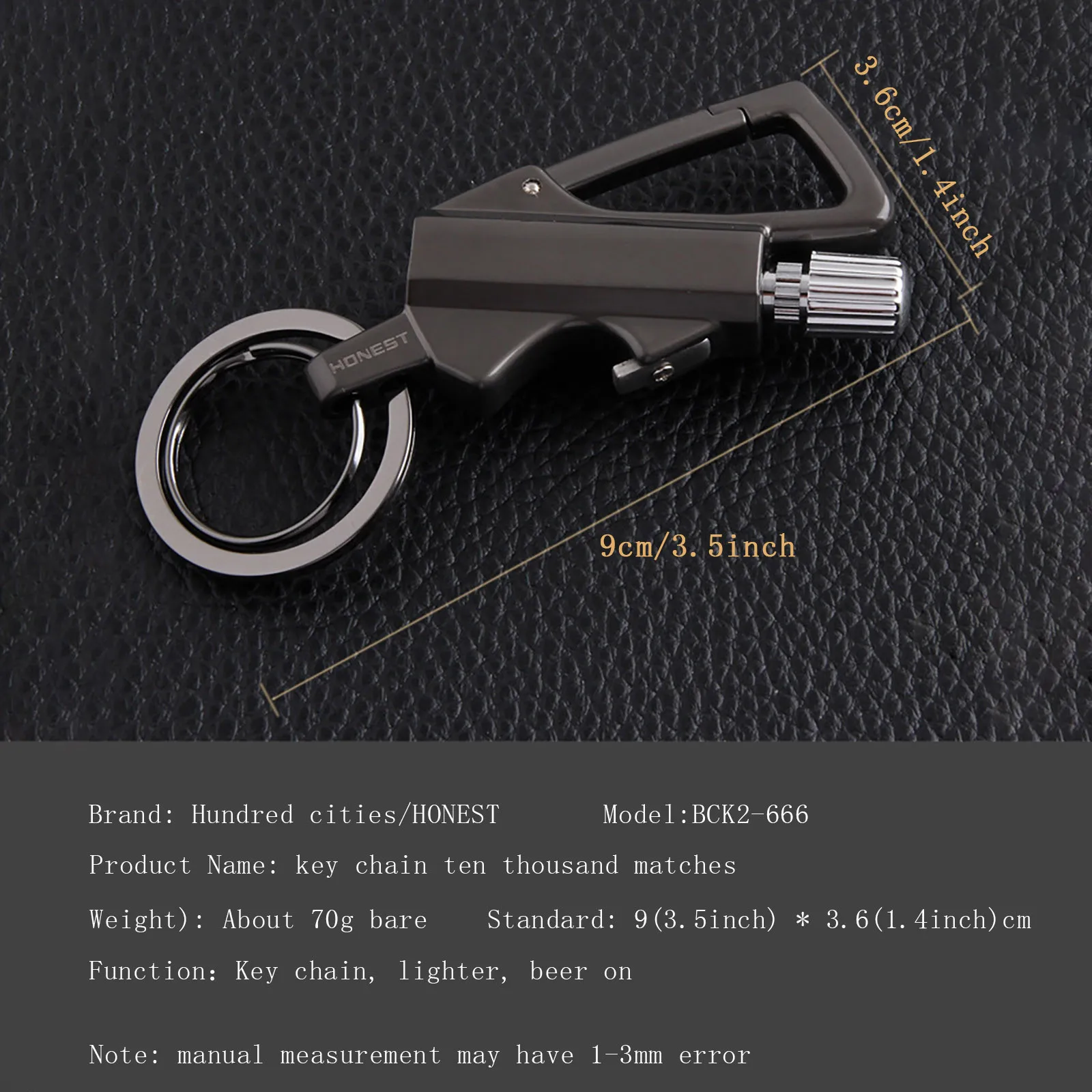 

Outdoor Waterproof Portable Lighter Bottle Keychain With Containing Cotton Core