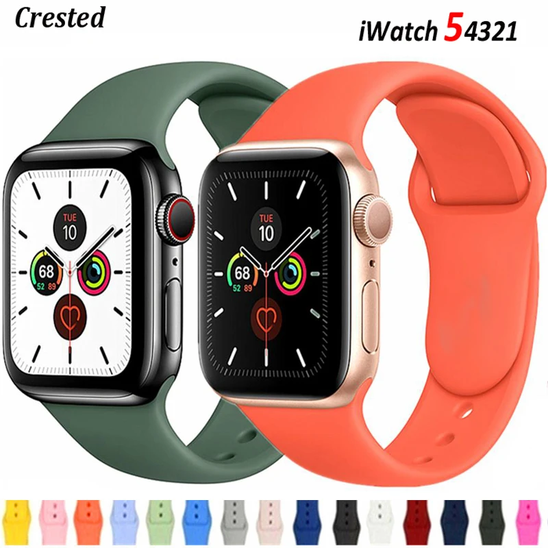 

Strap For Apple Watch band 40mm 44mm 38mm 42mm Rubber belt smartwatch wristband Sport bracelet iWatch serie 3 se 4 5 6
