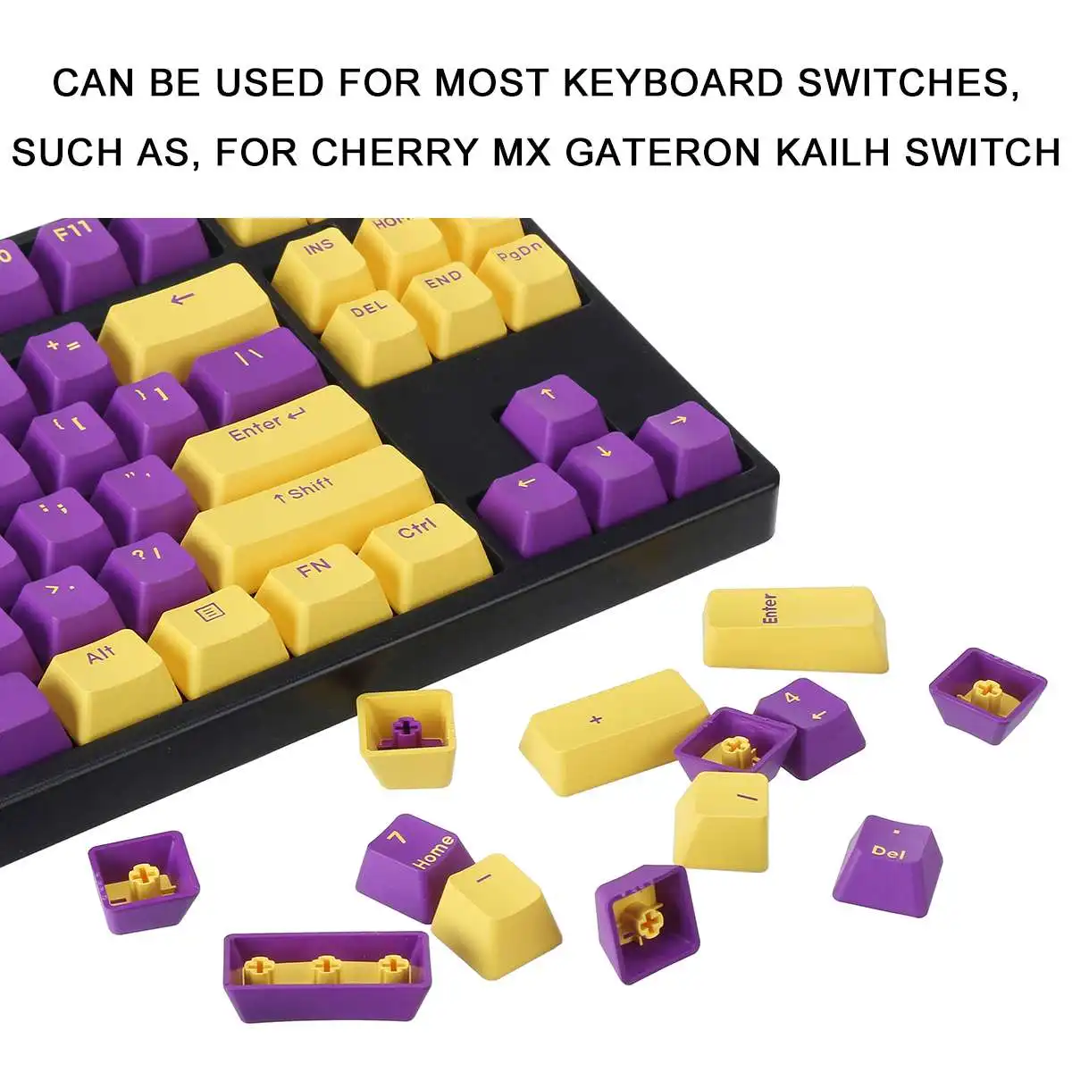 

FEKER 104 Keys Midnight Golden Theme PBT Doubleshot Keycaps Two-color Injection OEM Profile For Cherry MX Mechanical Keyboard