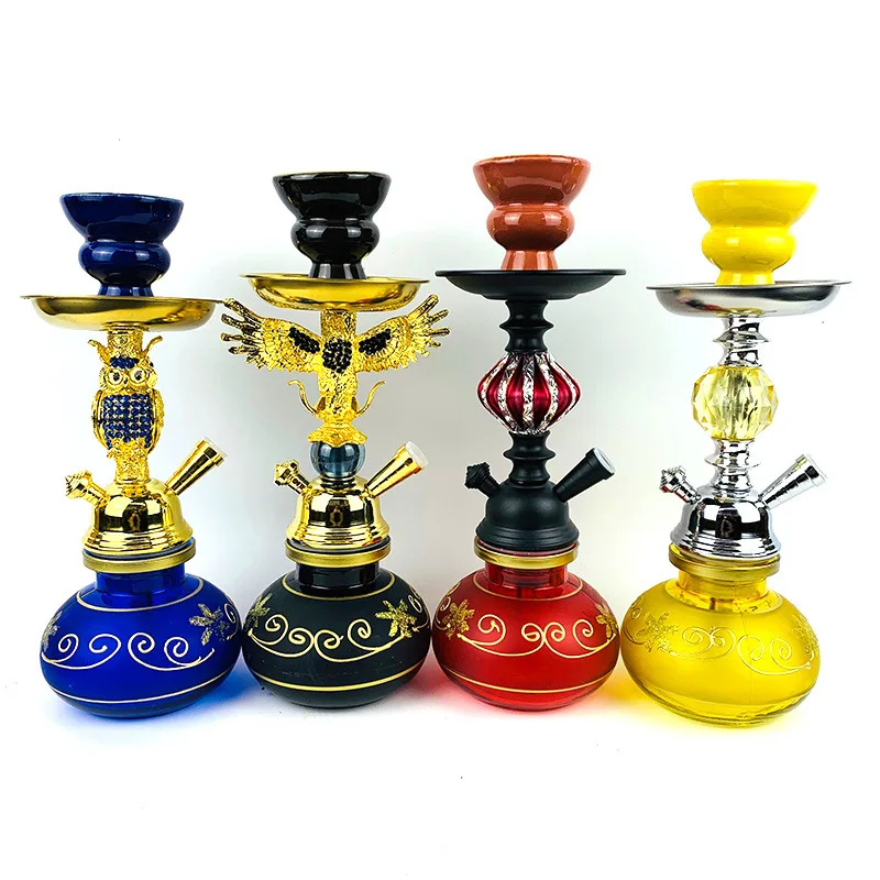 

Free shipping wholesale 4pcs full bar KTV hookah set fruit flavored hookah Hookah glass set vase bottom smoking pipe