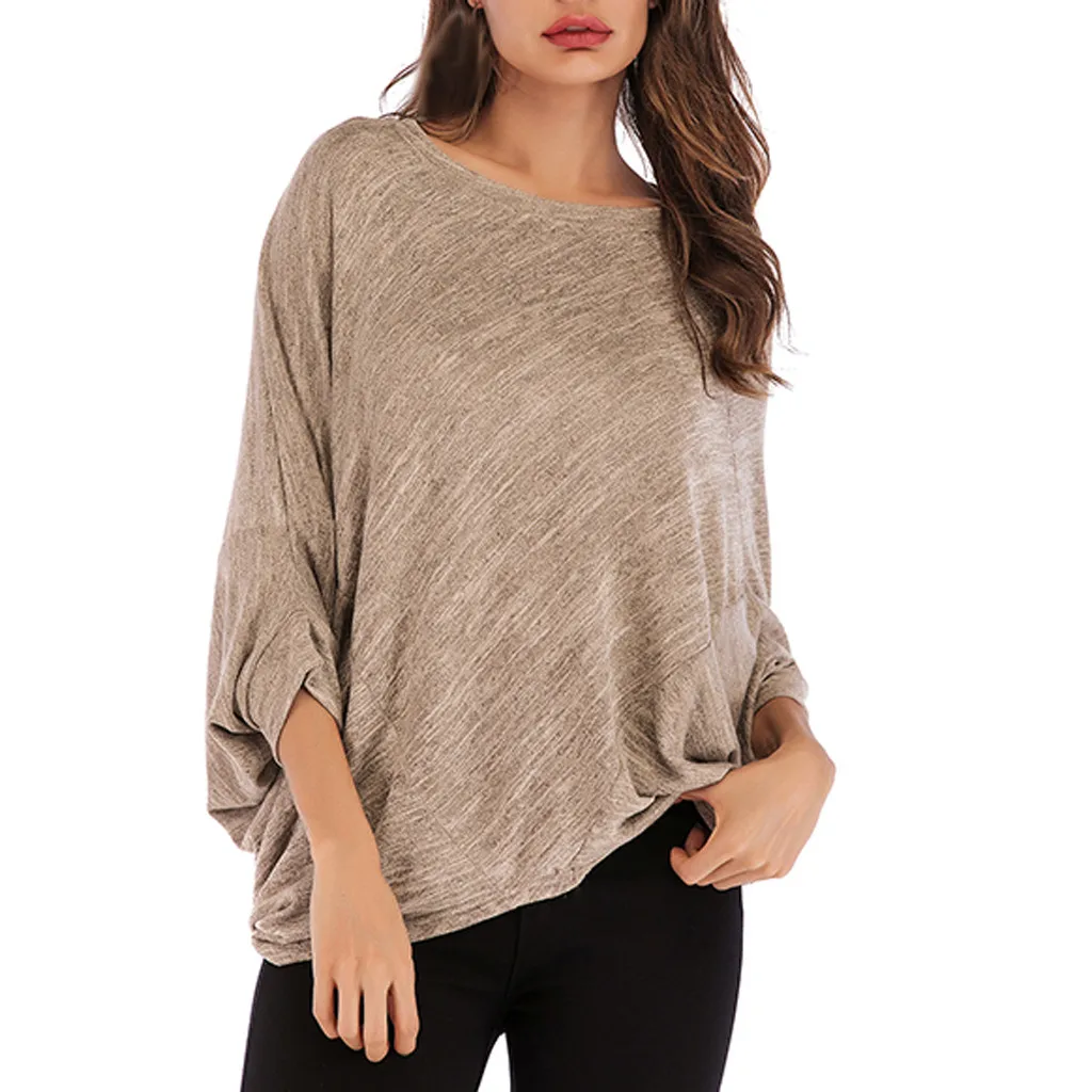 Свободный облегающий свитер OSTRICH большого размера с круглым вырезом и рукавами