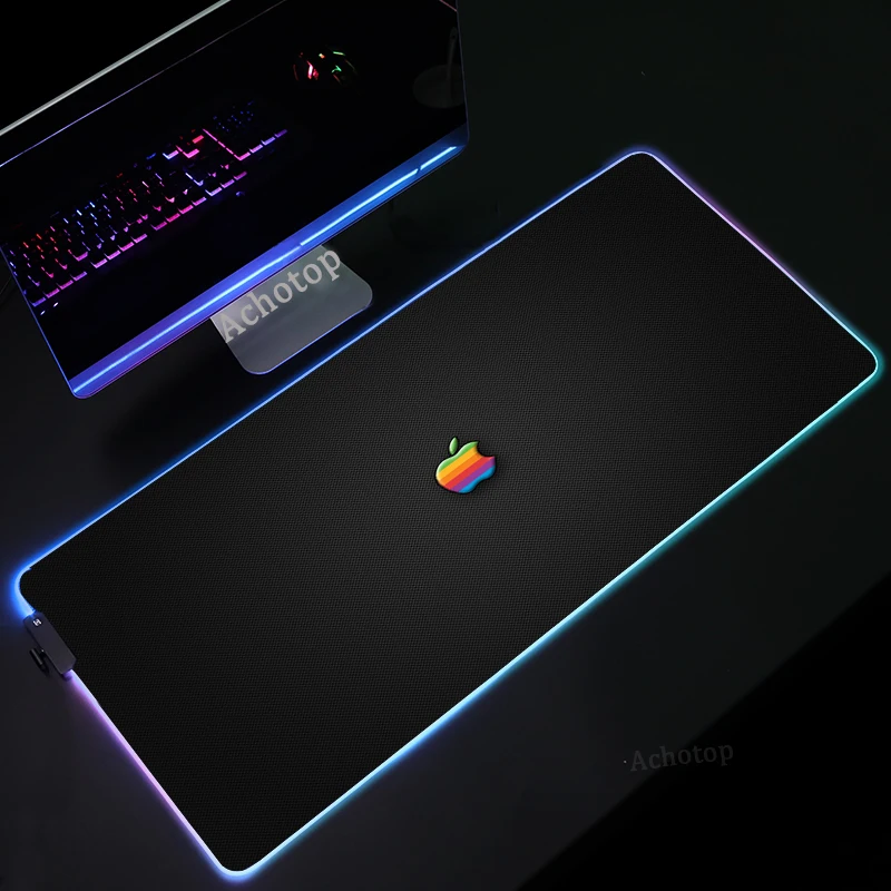 

Apple Logo RGB Gaming Mouse Pad Computer Gamer Mousepad PC Laptop Keyboard Desk Carpet Large Game xl xxl DIY LED Mouse Mat Rugs