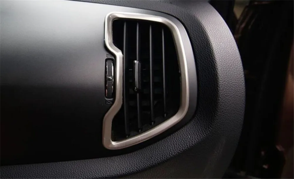 Для Kia Sportage 2011 2012 2013-, автомобильный Стайлинг, кондиционер, вентиляционное отверстие, декоративная отделка, наклейка, автомобильные аксессуары