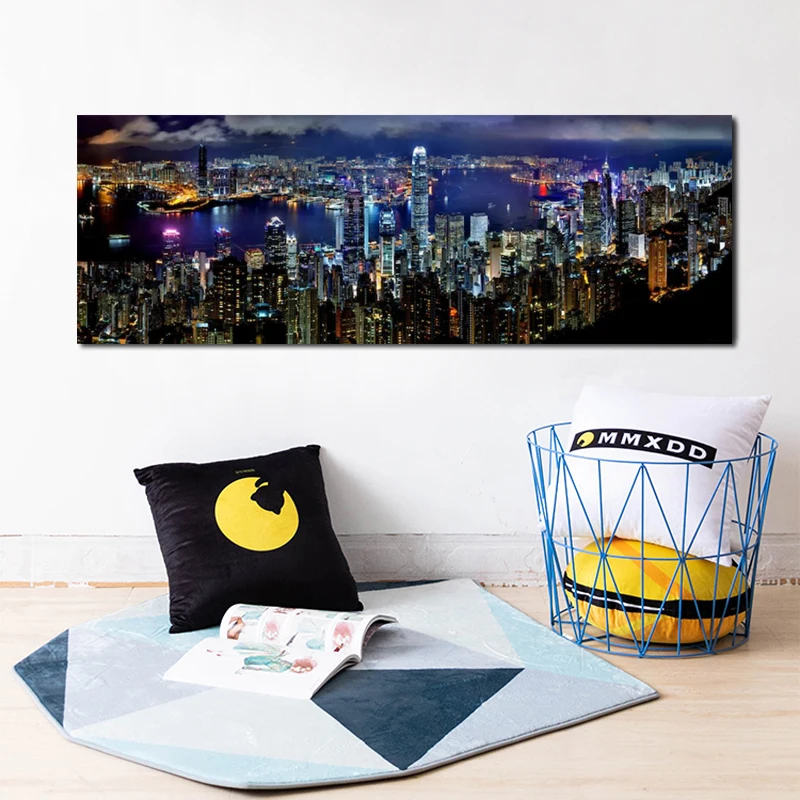 Картины на холсте RELIABLI настенное искусство Городской Ночной пейзаж картины для