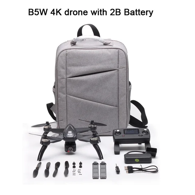 B5W 4K 2Battery Bag MJX Bugs 5W B5W gps бесщеточный Радиоуправляемый Дрон с 5G 4K Wifi FPV HD, автоматический Квадрокоптер с камерой регулировки VS H117S Радиоуправляемый вертолет Дрон - Цвет: B5W 4K 2Battery Bag