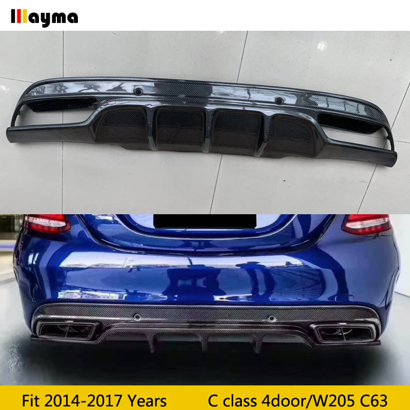 FD Style автомобильный диффузор из углеродного волокна для Mercedes Benz C class W205 C63 AMG Sport