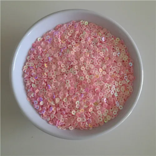 AB light pink Пайетки 3 мм круглые плоские свободные блестки для рукоделия одежды платья украшения Швейные аксессуары для одежды Lentejuelas Para Coser - Цвет: AB light pink
