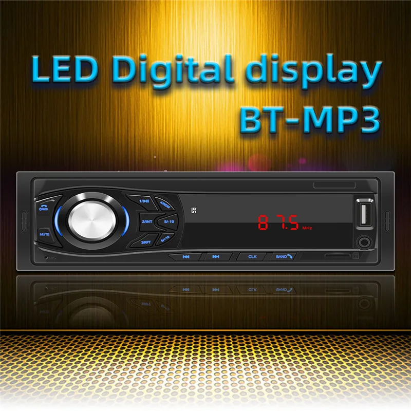 

Автомагнитола 1 Din, 12 В, Bluetooth, mp3-плеер с громкой связью, AUX/TF/USB, FM, музыкальный адаптер, стерео, беспроводной аудиоприемник в приборной панели, ...
