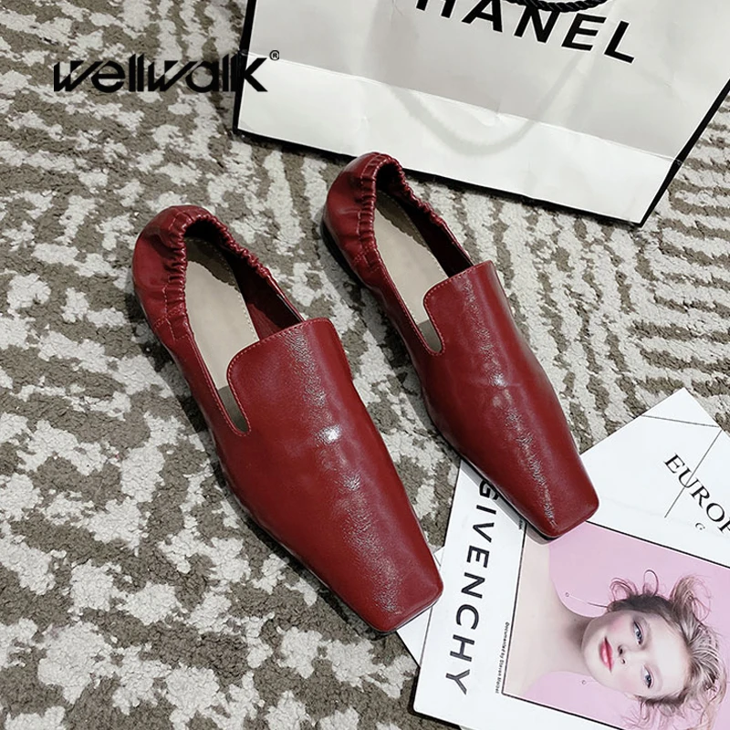 Модельные лоферы Женская обувь на плоской подошве Балетки с эластичным задником