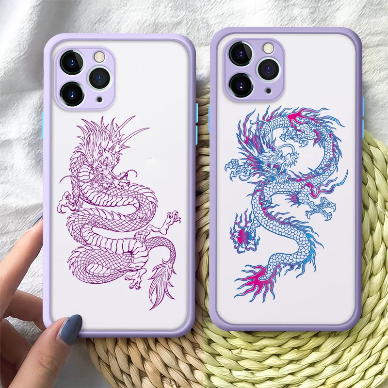 

Dragon Phone Case For iPhone X XR XS 11 12 pro max Mini 6S Plus 7 8 Plus SE 2020 Fashion Animal Hard PC Back Cover Funda Shell