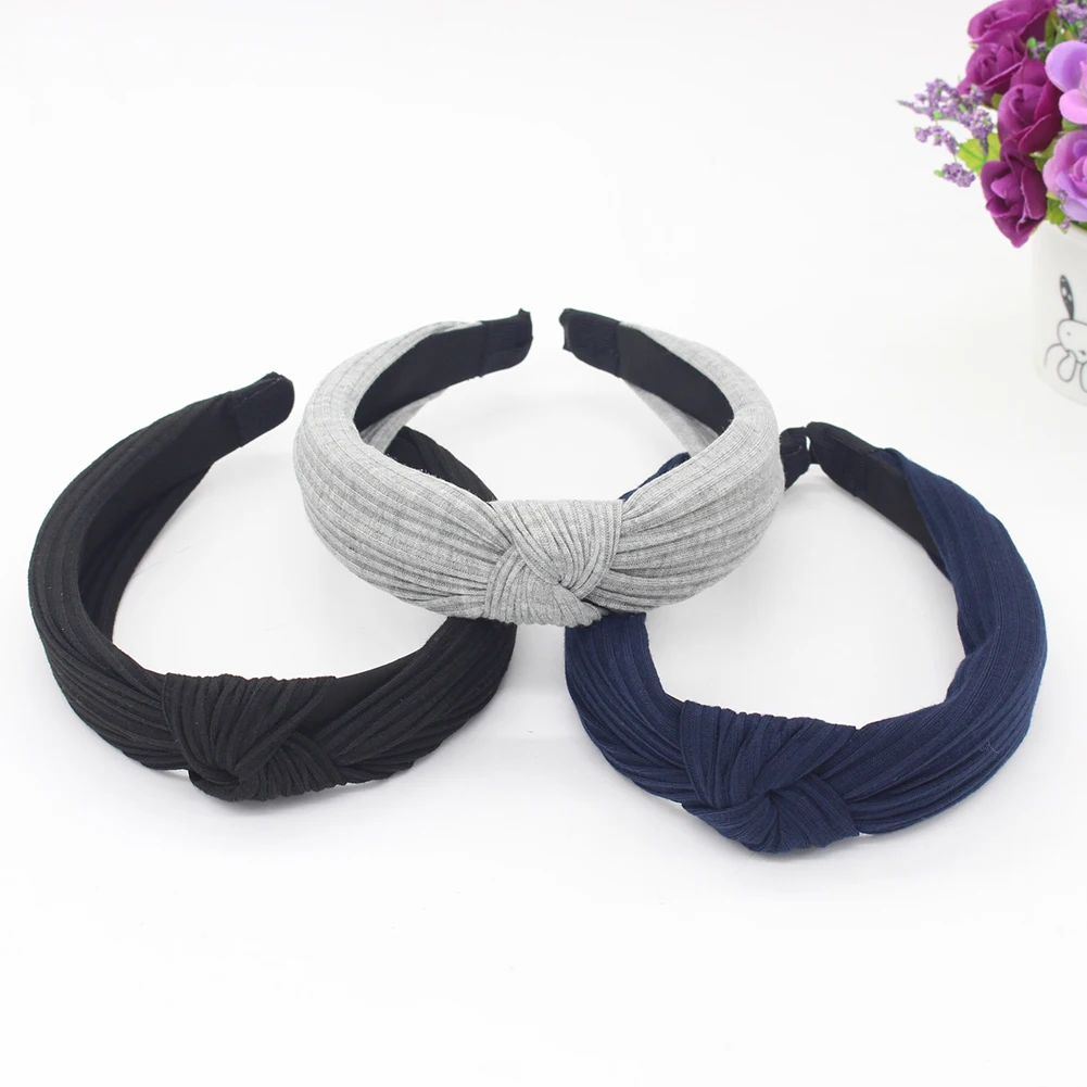 

Simple Women Girls Soft Cloth Twist Bowknot Hairband Head Hoop Hair Accessory