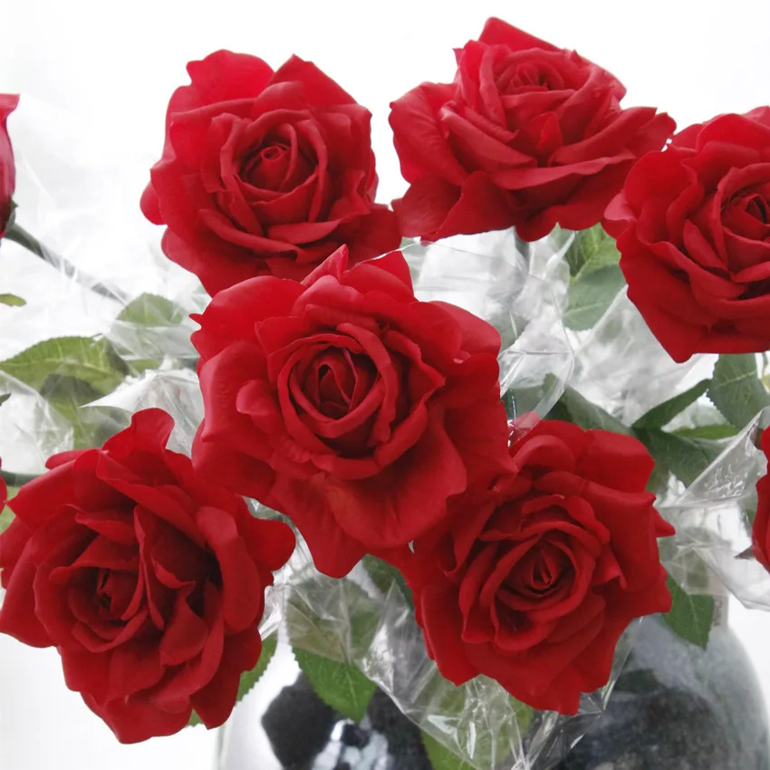 Реальное прикосновение Большой розы Искусственные цветы ветви для свадебного