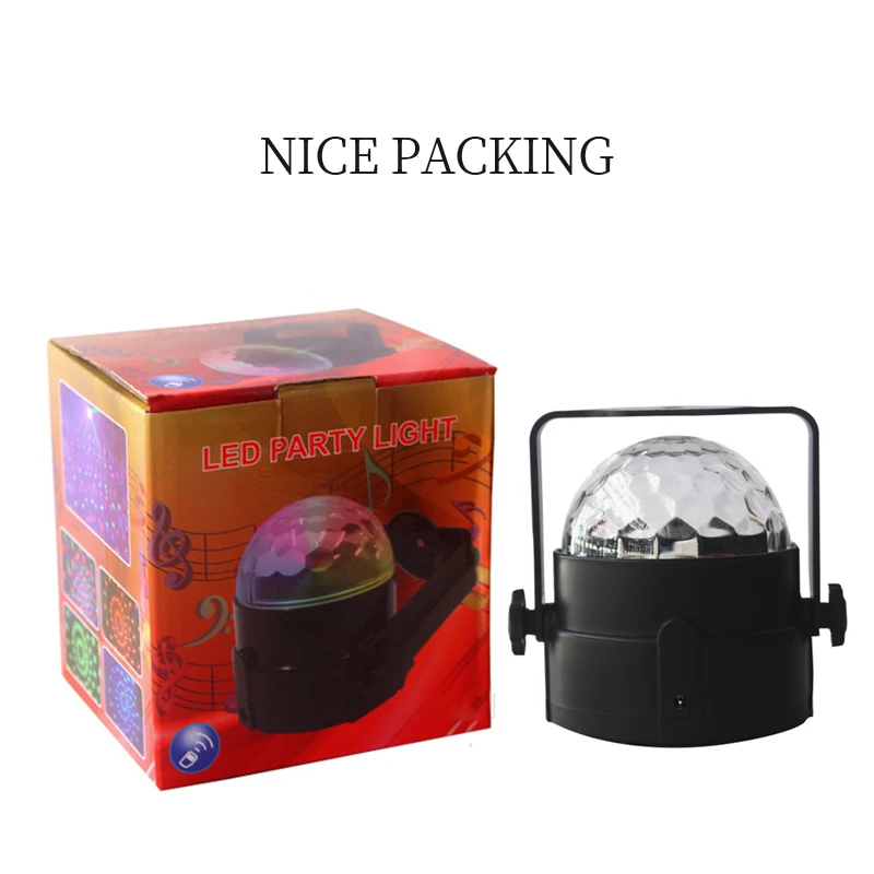 

RGB LED Stage Lights Crystal Magic Rotating Ball IR Remote USB 5V Car DJ Light Mini Starry LED Lamp