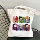 Холщовая Сумка через плечо Hunter X Hunter с принтом, вместительная сумка для покупок в японском стиле аниме, многоразовые саквояжи в стиле Харадзюку