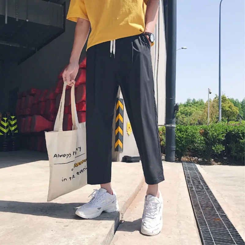 Zogaa 2019 новые мужские прямые брюки до щиколотки корейский стиль повседневные