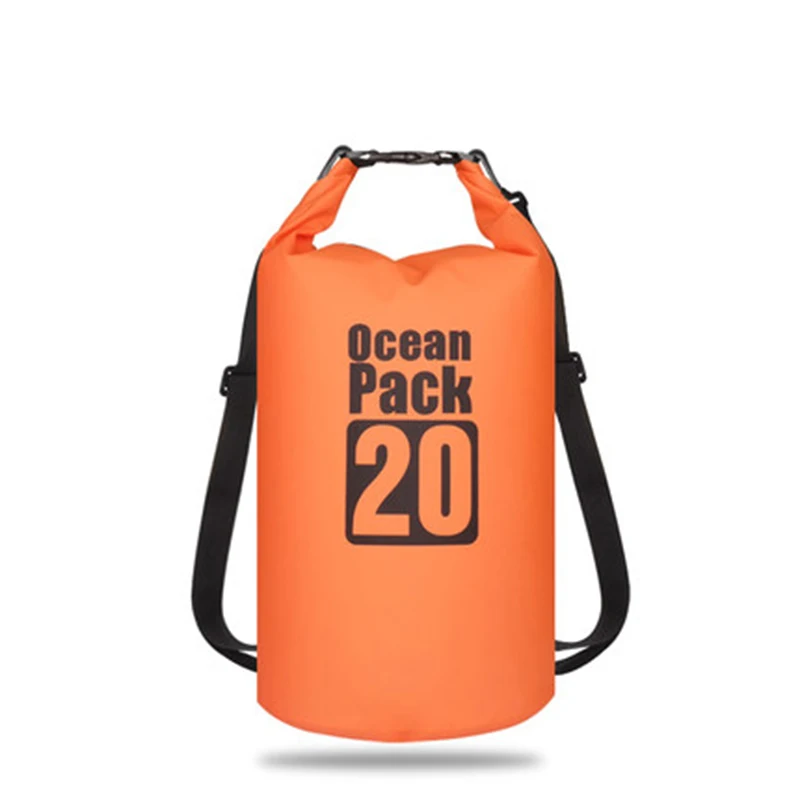 20L Orange 5L/10L/15L/20L/30L открытый плавательный водонепроницаемый мешок пакет ПВХ брезент Кемпинг рафтинг хранения сухой мешок с регулируемым ремешком крюк - Цвет: 20L Orange
