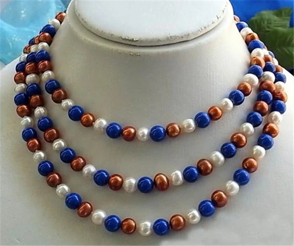 

Женское колье с круглым пресноводным жемчугом 8-9 мм