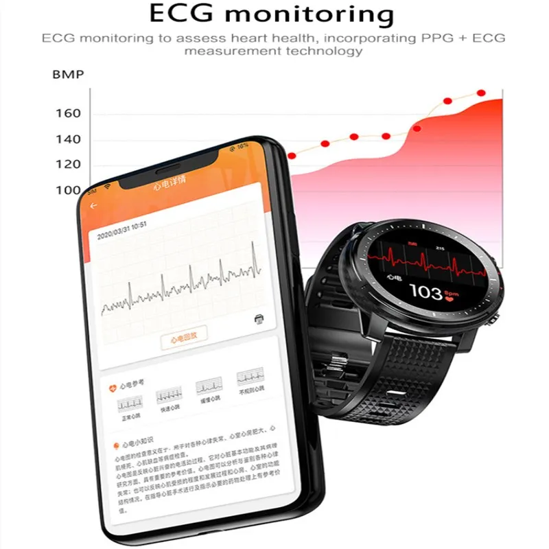 

L5 Smart Watch PPG+ECGMonitor Waterproof Smartwatch Mult Sport Modes Heart Rate Better Battery Life Watch For Android iOS