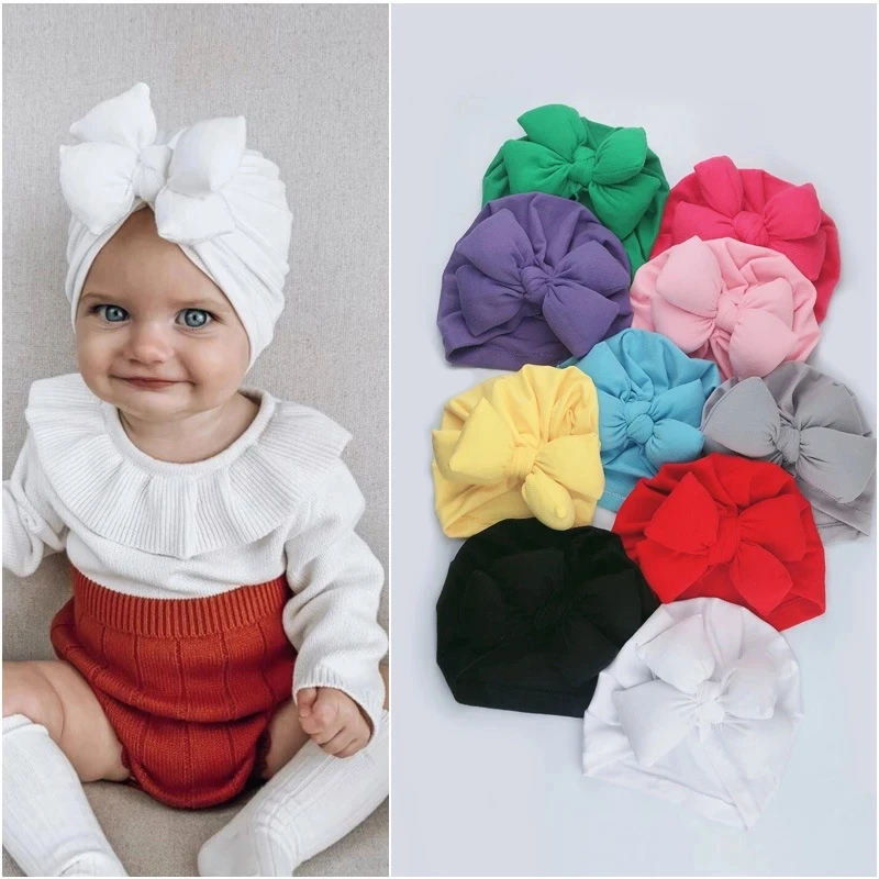 

Wholesell Baby Headband Cotton Soft Bowknot Turban Hair Bands for Children Girls Elastic Headwrap Children Newborn Baby Turban