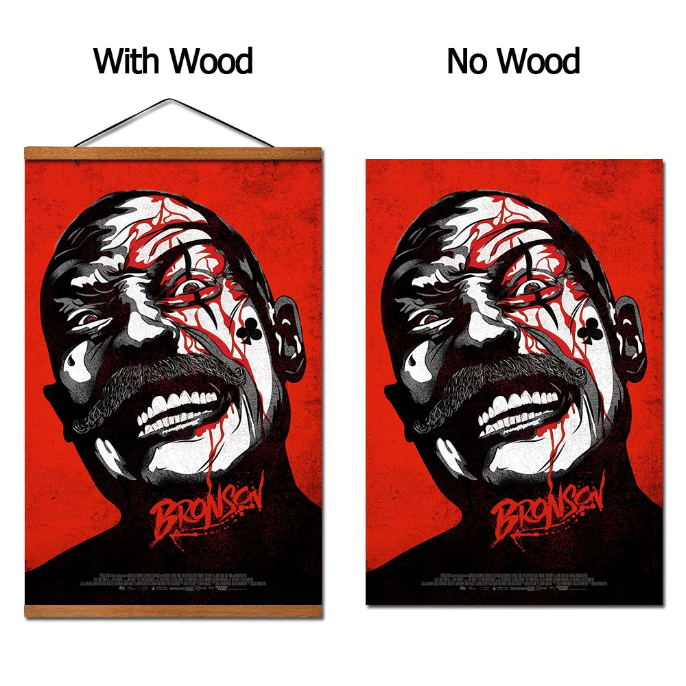 Бронсон висячий постер прокрутка Картина на холсте с тиковым деревом настенные