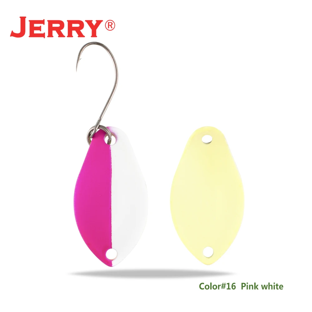 pink white Jerry 2 г 3 г микро форели ложки сверхлегкие латунные рыболовные ложки один крючок Пресноводные металлические приманки зона окуня для ловли щуки pesca - Цвет: pink white