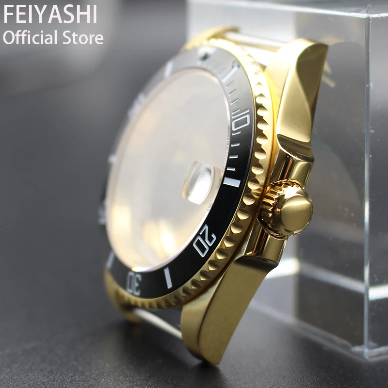 40mm Gold Men's Watches Case 316L Stainless Steel Sapphire Glass For Seiko nh35 nh36 miyota 8215 eta 2824 28.5mm Dial Movement - купить