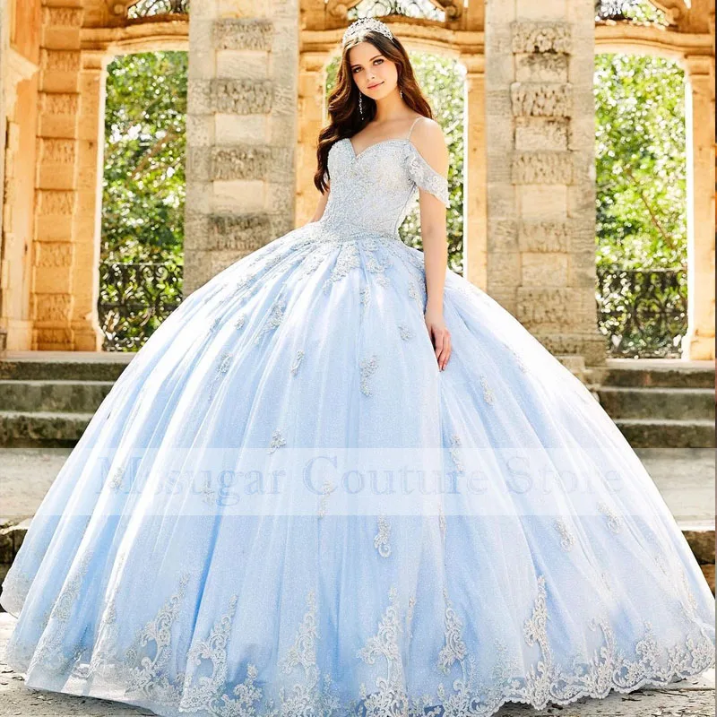 

2021 синие кружевные платья принцессы, бальное платье, женское милое платье знаменитости 16, платья для девушек