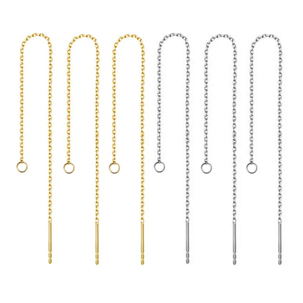 10 шт./лот длинная цепочка из нержавеющей стали с кисточками висячие серьги