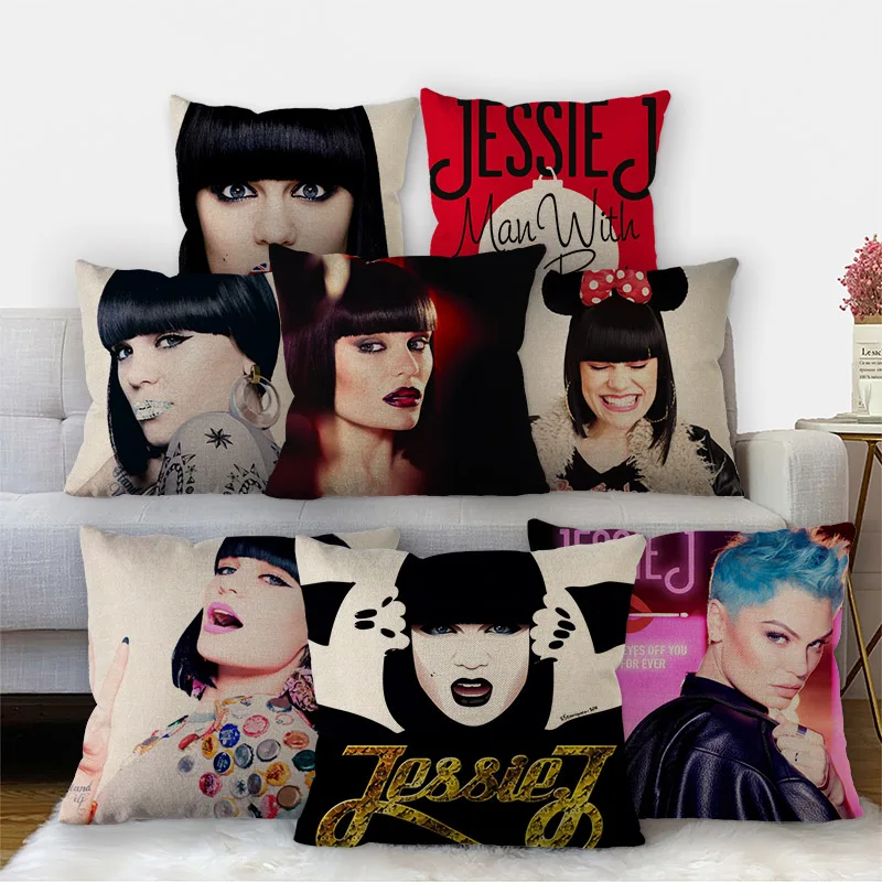 Хорошая JESSIE J наволочка из хлопка и льна ткань квадратный молния 45X45cm Свадебная