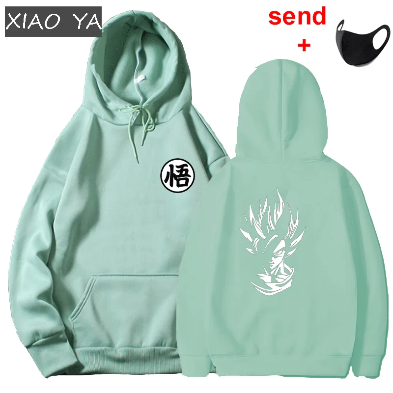 

2021 New Anime Hoodies Z Pocket Hooded Sweatshirts Goku Hoodies Pullovers Men Women Long Sleeve Outerwear New Hoodie Send Mask
