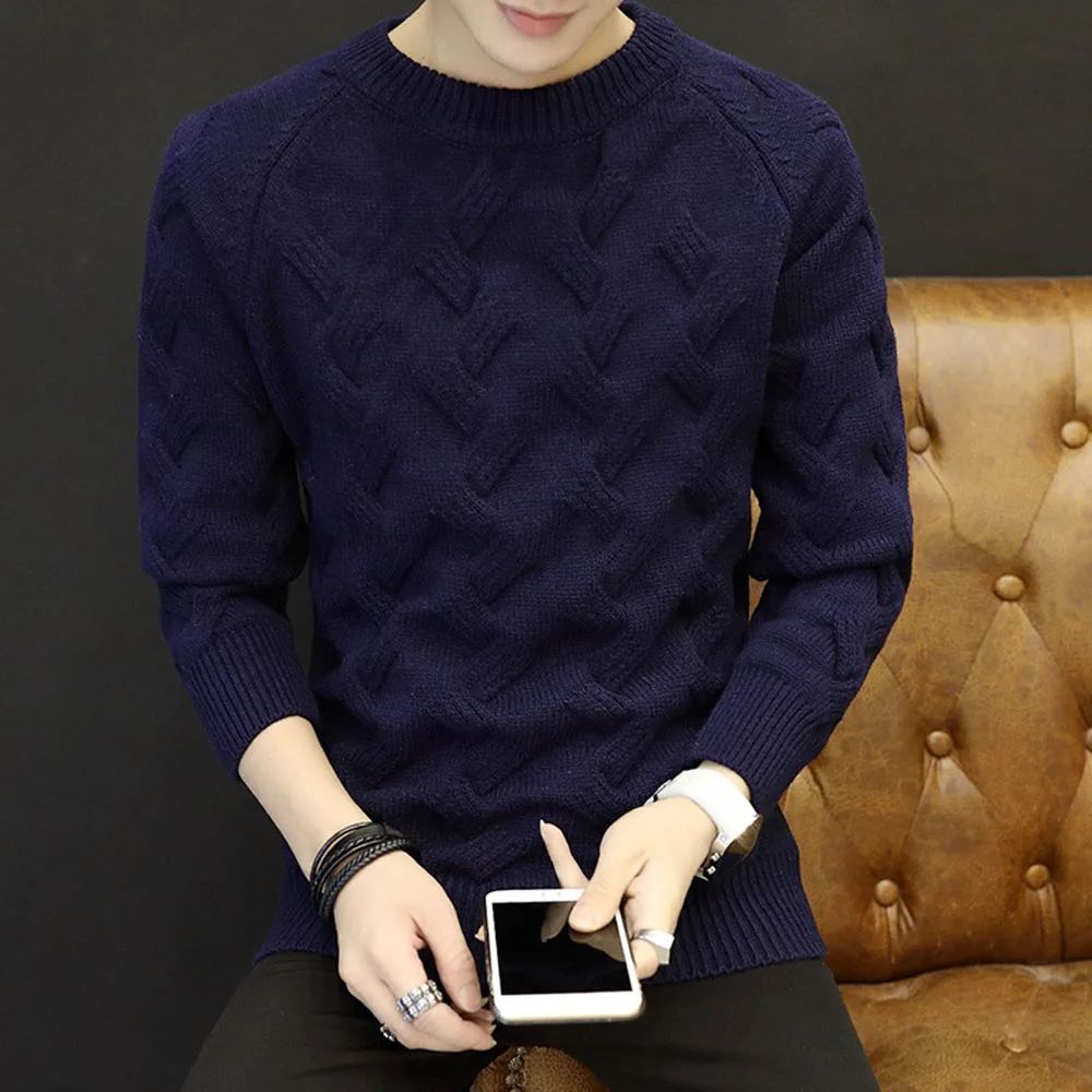 Осень зима 2019 мужской свитер Повседневный тонкий толстый теплый модный