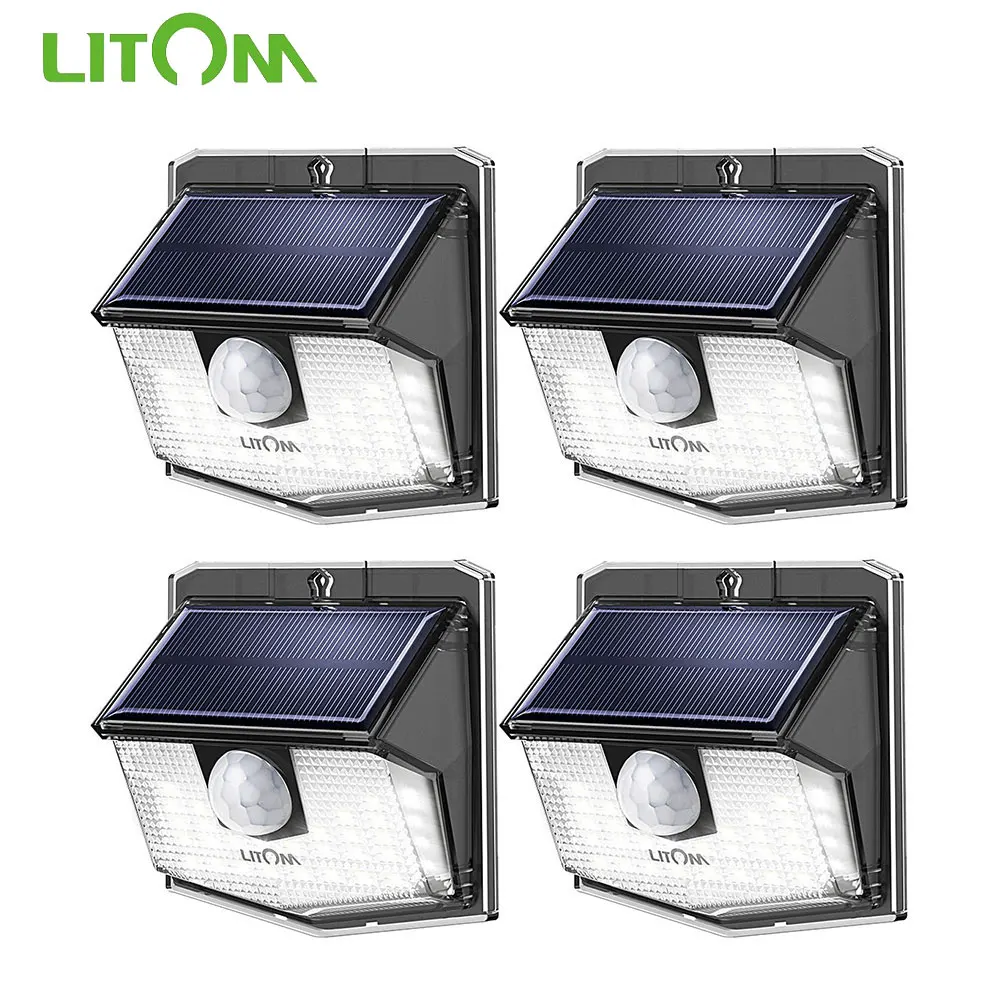 4 Упак. Litom CD194 30 LED Солнечный свет датчик движения настенный светильник IP65