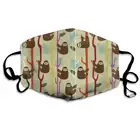 Милый Ленивец восхождение дерево Моющиеся Многоразовые маска, из материала на основе хлопка в пыли половина уход за кожей лица маска для лица для детей подростков Для мужчин Для женщин Для мужчин с