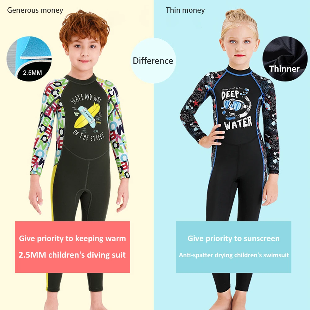 

Swimming Suit Holiday Wading Sports SCR Neoprene + Nylon Unisex Warm Wetsuit Soft Child Fishing Water Siamese Short Sleeve Sea