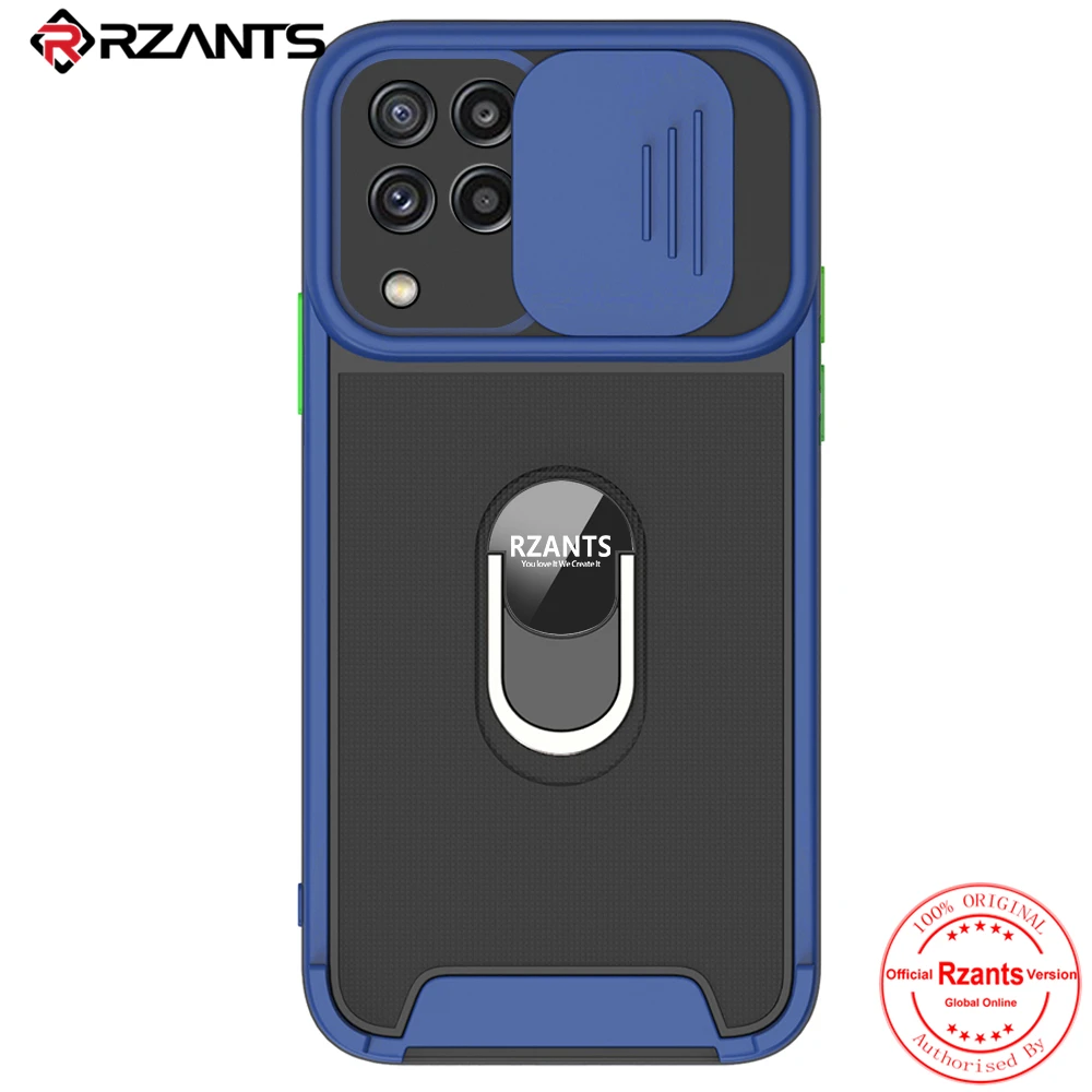 Rzants For Samsung Galaxy A22 4G Case Anti fingerprint Shockproof 360 Rotation Ring Holder Lens Protection Thin Phone Cover