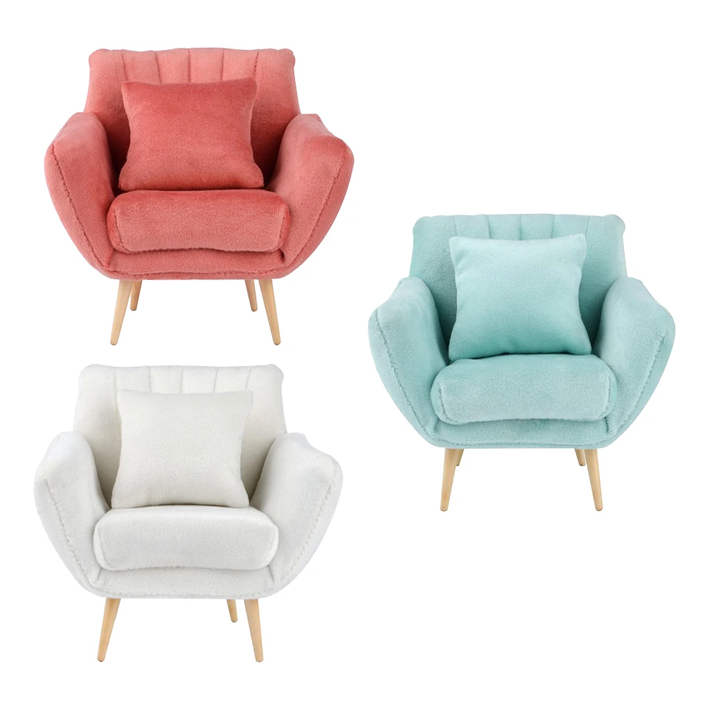 

Cute 1/12 Dollhouse Dutch Fleece Sofa Furnishings Model Toy Decor Accs