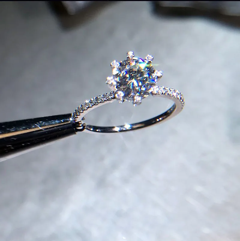 100% 18K 750Au Золотое кольцо Moissanite алмазное обручальное D Цвет VVS с национальным