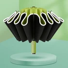 Автоматический складной сильный зонт для мужчин и женщин, мужской ветрозащитный 12 ребер, обратный зонтик, ветроустойчивый, обратный дождевой зонт