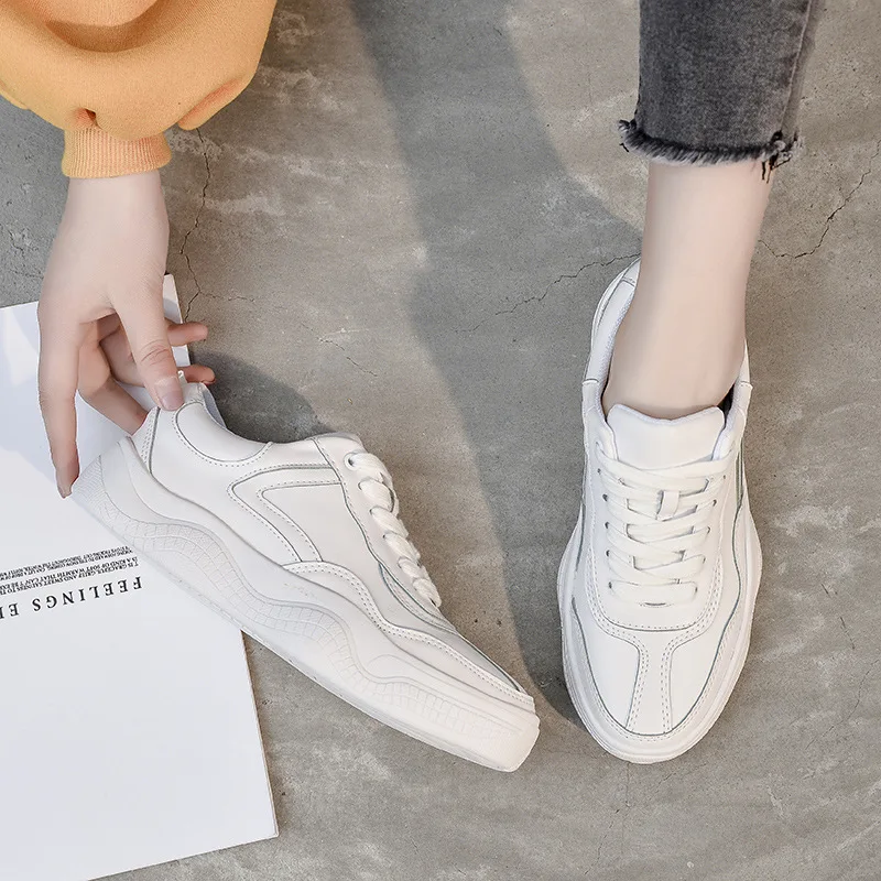 

Hjwsfdcai Platform Women White Shoes Casual Outdoor Female Athletic Training Footwear Street Style Mujer Student Dad Soft Shoes