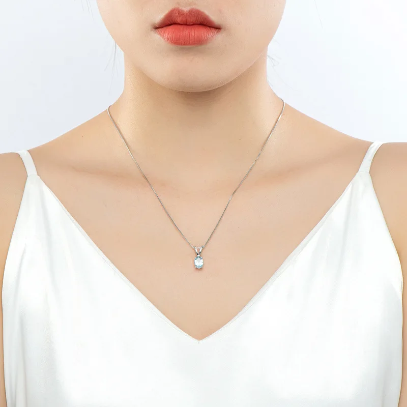 

Wong Rain Natural 925 Sterling Silver Oval Cut Blue Topaz Citrine Amethyst Engagement Creative Pendant Necklace Fine Jewelry