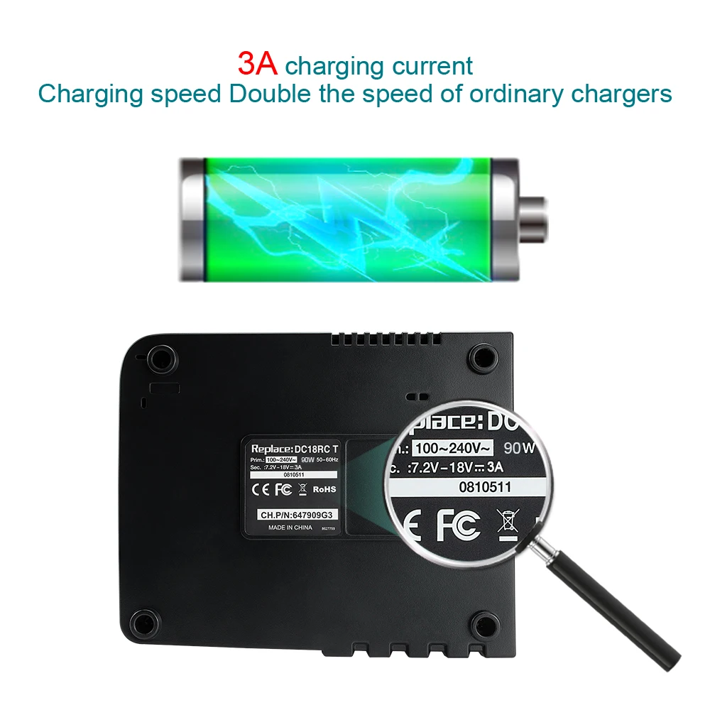 battery charger 3a fast charging current for makita 14 4v 18v 7 2v tool batterys eu plug 90w dc18rct dc18ra 1290 bl1850 bl1860 free global shipping